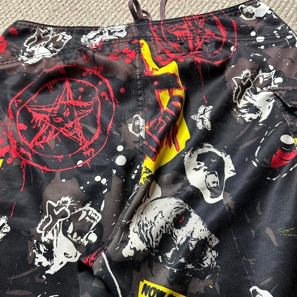 Y2K Vintage 2000s skater Surf Grunge Fox Racing Swim trunks board Shorts - Picture 3 of 8